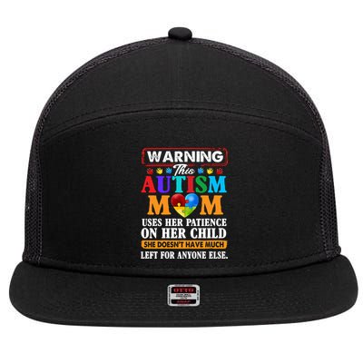 Autism Mom 7 Panel Mesh Trucker Snapback Hat
