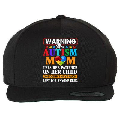 Autism Mom Wool Snapback Cap
