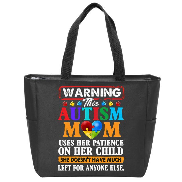 Autism Mom Zip Tote Bag