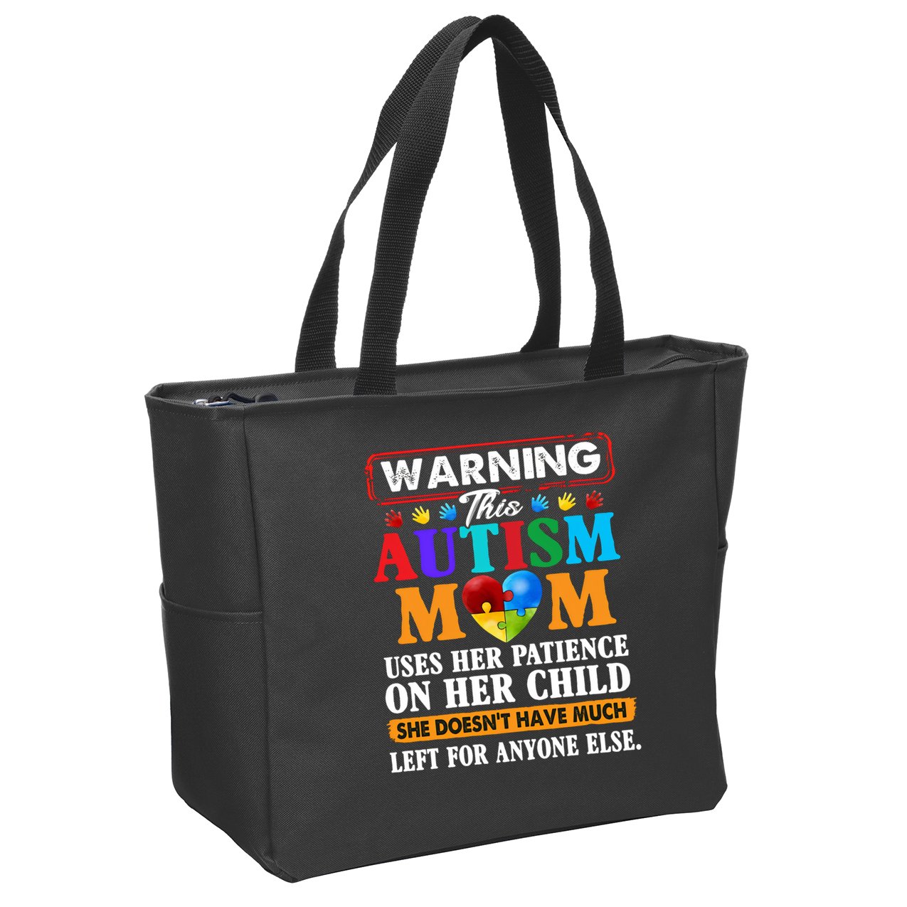 Autism Mom Zip Tote Bag