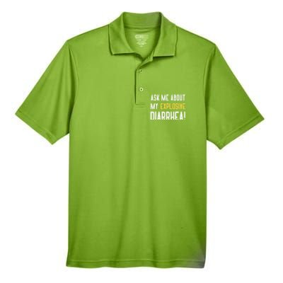 Ask Me About My Explosive Diarrhea Funny Men's Origin Performance Pique Polo