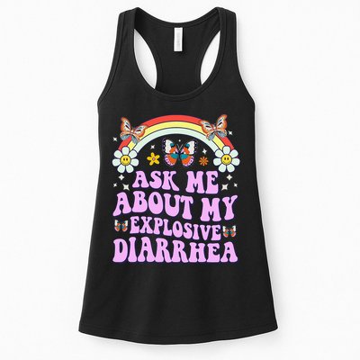 Ask Me About My Explosive Diarrhea Edgy Adult Humor Funny Gift Womens Tank Top