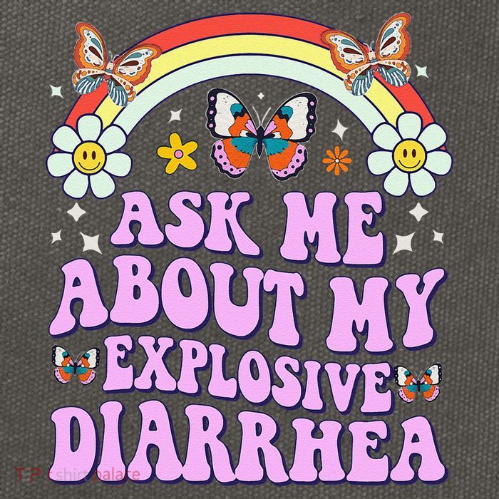 Ask Me About My Explosive Diarrhea Edgy Adult Humor Funny Gift Cotton Canvas Backpack