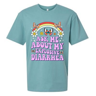 Ask Me About My Explosive Diarrhea Edgy Adult Humor Funny Gift Sueded Cloud Jersey T-Shirt
