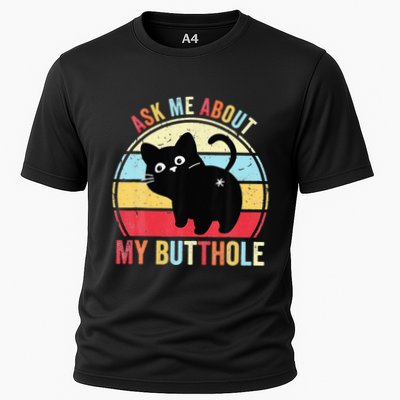 Ask Me About My Butthole Funny Cat Butt Performance Shirt