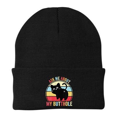 Ask Me About My Butthole Funny Cat Butt Beanie