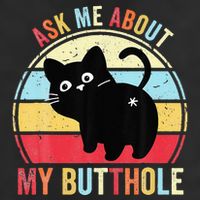 Ask Me About My Butthole Funny Cat Butt Premium Pullover Hoodie