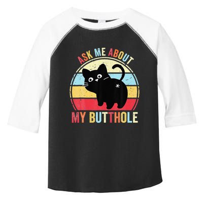 Ask Me About My Butthole Funny Cat Butt Toddler Fine Jersey T-Shirt