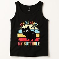Ask Me About My Butthole Funny Cat Butt Tank Top
