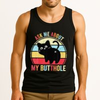 Ask Me About My Butthole Funny Cat Butt Tank Top