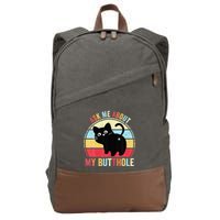 Ask Me About My Butthole Funny Cat Butt Cotton Canvas Backpack