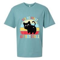 Ask Me About My Butthole Funny Cat Butt Sueded Cloud Jersey T-Shirt