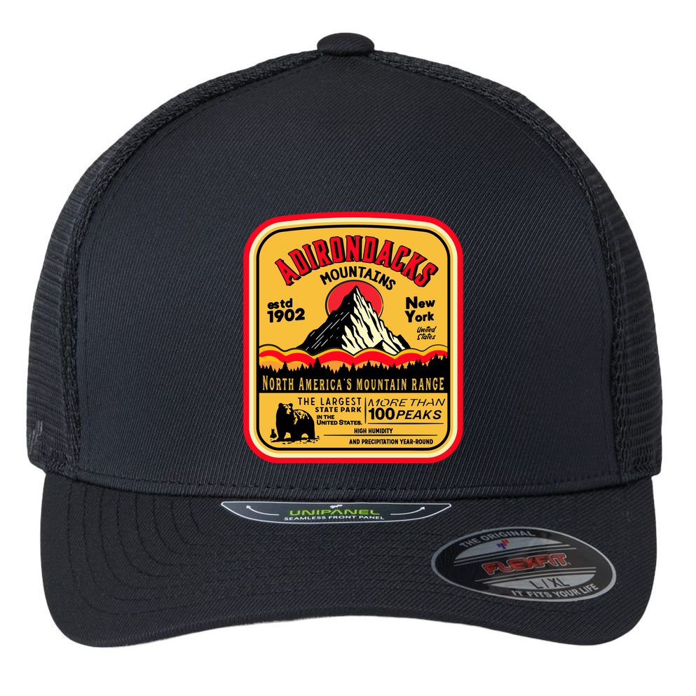 Adirondack Mountains (Adk) Aged Look Flexfit Unipanel Trucker Cap