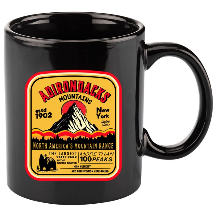 Adirondack Mountains (Adk) Aged Look 11oz C Handle Ceramic Mug