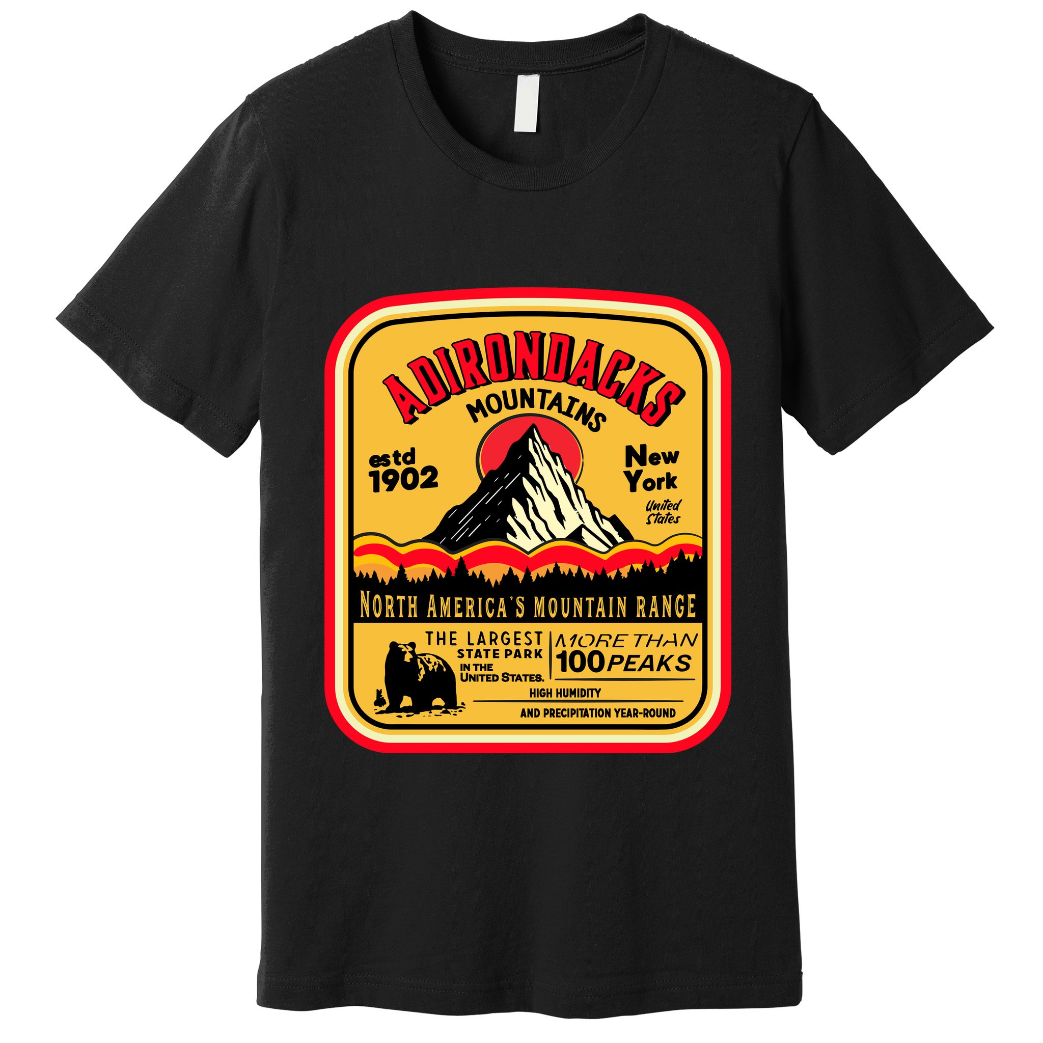 Adirondack Mountains (Adk) Aged Look Premium T-Shirt