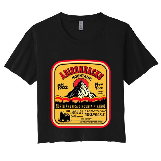 Adirondack Mountains (Adk) Aged Look Crop Top