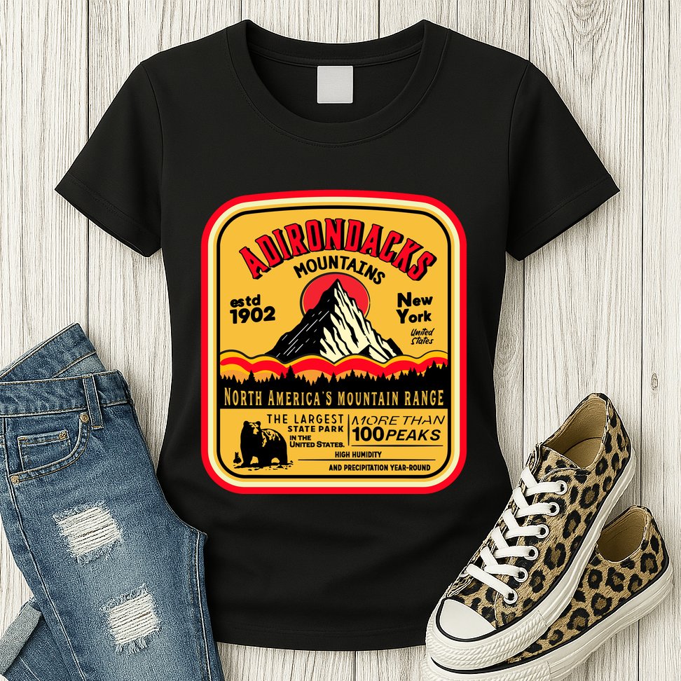 Adirondack Mountains (Adk) Aged Look Womens T-Shirt