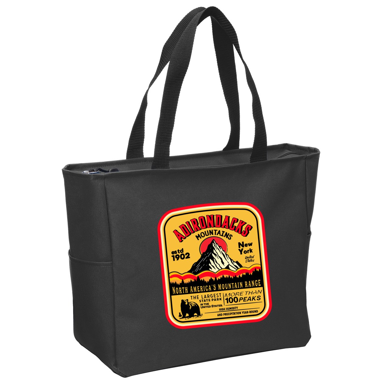 Adirondack Mountains (Adk) Aged Look Zip Tote Bag