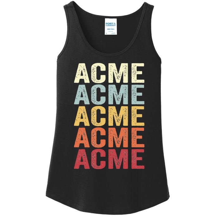 Acme Michigan Acme Mi Retro Vintage Text Ladies Essential Tank