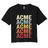 Acme Michigan Acme Mi Retro Vintage Text Women's Crop Top Tee