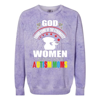 Autism Mom Awareness Support Love Autism Mama Aspergers Gift Colorblast Crewneck Sweatshirt