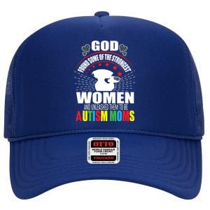 Autism Mom Awareness Support Love Autism Mama Aspergers Gift High Crown Mesh Back Trucker Hat