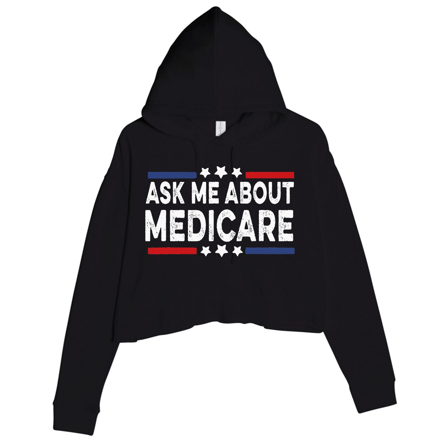 Ask Me About Medicare Health Insurance Consultant Crop Fleece Hoodie