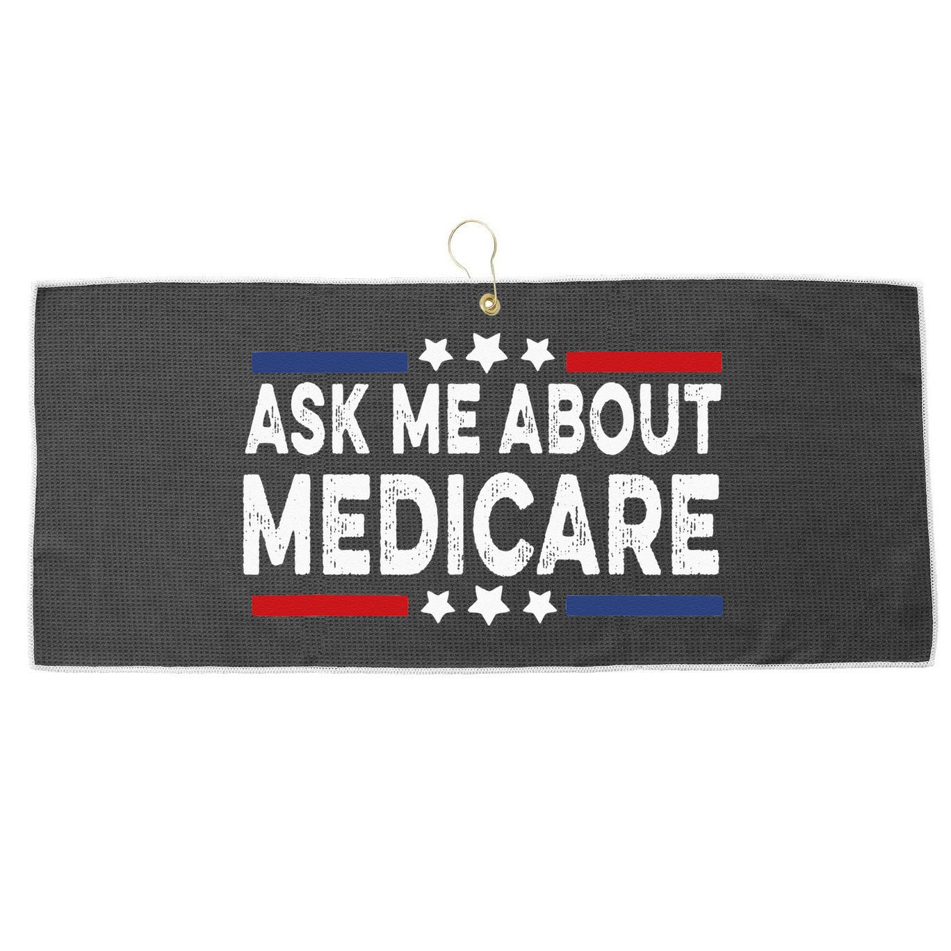 Ask Me About Medicare Health Insurance Consultant Large Microfiber Waffle Golf Towel