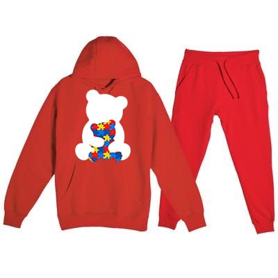 Autism Mom Autism Mama Bear Autism Autism Mother Great Gift Premium Hooded Sweatsuit Set