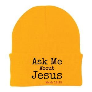 Ask Me About Jesus Knit Cap Winter Beanie