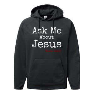 Ask Me About Jesus Performance Fleece Hoodie