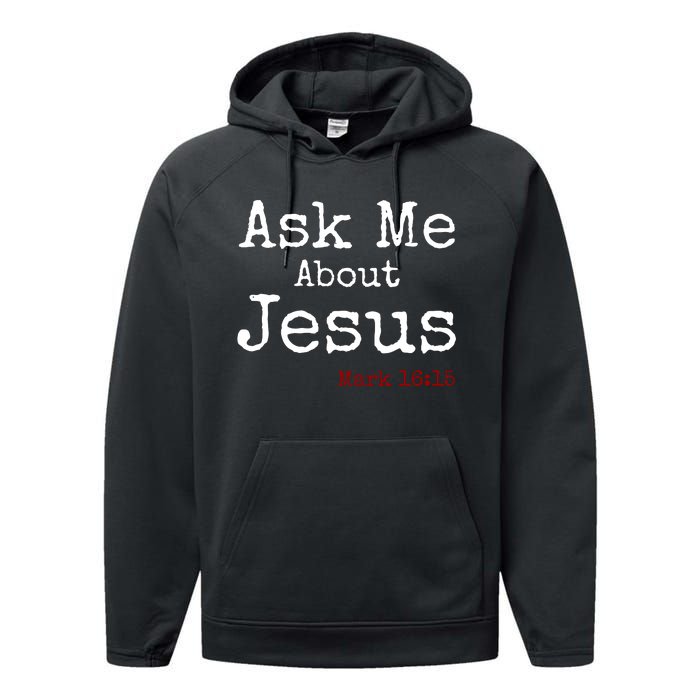 Ask Me About Jesus Performance Fleece Hoodie