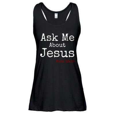 Ask Me About Jesus Ladies Essential Flowy Tank