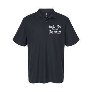 Ask Me About Jesus Softstyle Adult Sport Polo