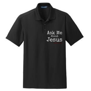 Ask Me About Jesus Dry Zone Grid Polo