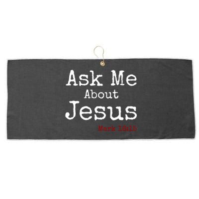 Ask Me About Jesus Large Microfiber Waffle Golf Towel