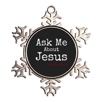 Ask Me About Jesus Metallic Star Ornament