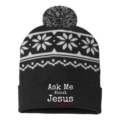 Ask Me About Jesus USA-Made Snowflake Beanie