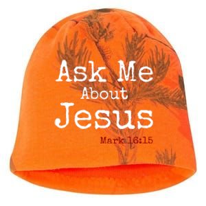 Ask Me About Jesus Kati - Camo Knit Beanie