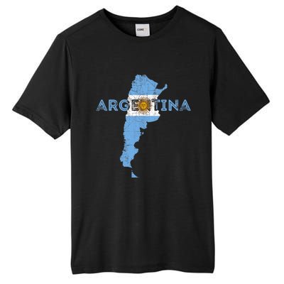 Argentinian Map And Flag Souvenir Distressed Argentina Tall Fusion ChromaSoft Performance T-Shirt