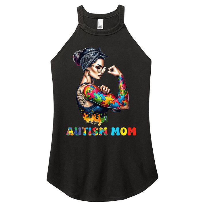 Autism Mom Autism Awareness Strong And Proud Autistic Women's Perfect Tri Rocker Tank