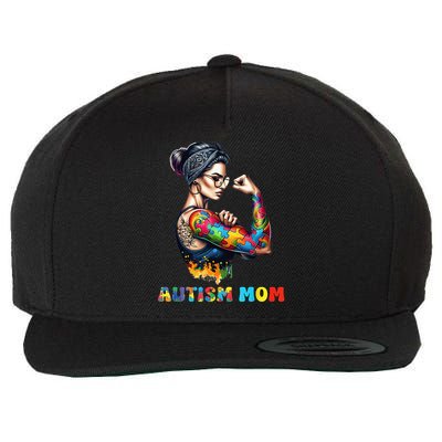 Autism Mom Autism Awareness Strong And Proud Autistic Wool Snapback Cap