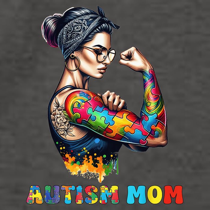 Autism Mom Autism Awareness Strong And Proud Autistic Vector Backpack