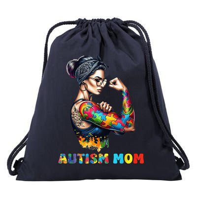 Autism Mom Autism Awareness Strong And Proud Autistic Drawstring Bag