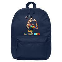 Autism Mom Autism Awareness Strong And Proud Autistic 16 in Basic Backpack