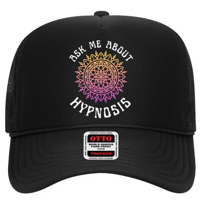Ask Me About Hypnosis Orange New Age Hypnotist Trucker Hat