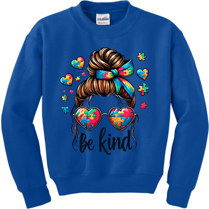 Autism Mom Awareness Be Kind Gift Kids Sweatshirt