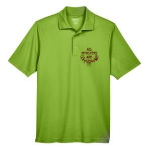 All Monsters Are Human Men's Origin Performance Pique Polo