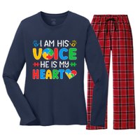 Autistic Mom Autistic Dad Autism Awareness Month Women's Long Sleeve Flannel Pajama Set 