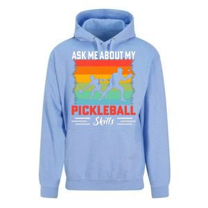 Ask Me About My Pickleball Skills Funny Pickleball Unisex Surf Hoodie